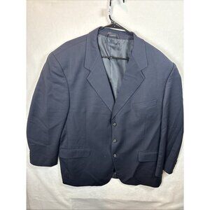 Marco Biella Blazer Mens 46r Black Pure 100%Wool Sports Coat Jacket 3 Buttons